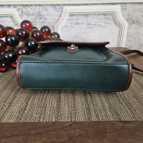 Vintage 1990s Liz Claiborne Handbag Purse Green Brown Crossbody Vtg 90s - Picture 7 of 11